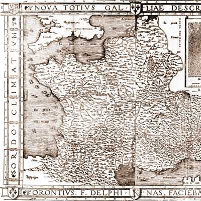 Carte dessinée par Oronce Fine (1494-1555)